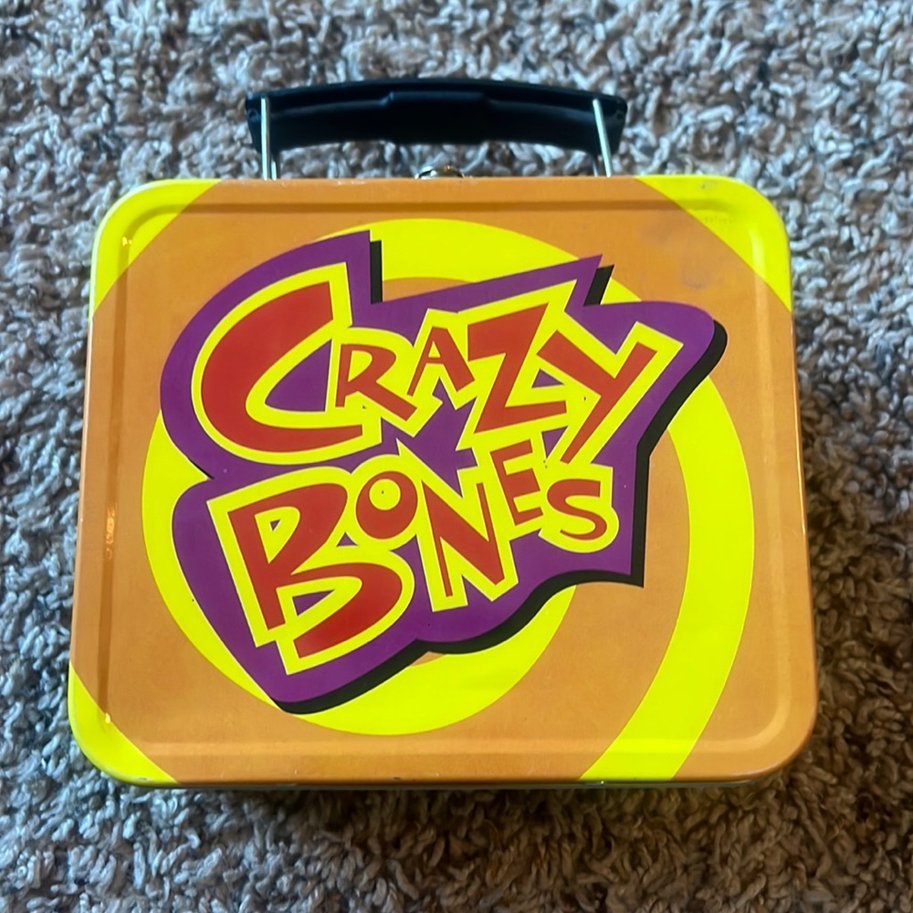 Retro Crazy Bones mini metal lunch box